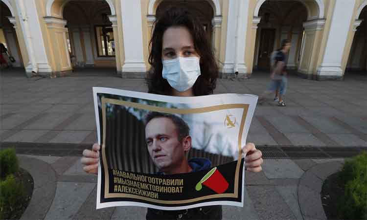 O substanta chimica industriala a fost depistata in parul si pe mainile lui Navalnii