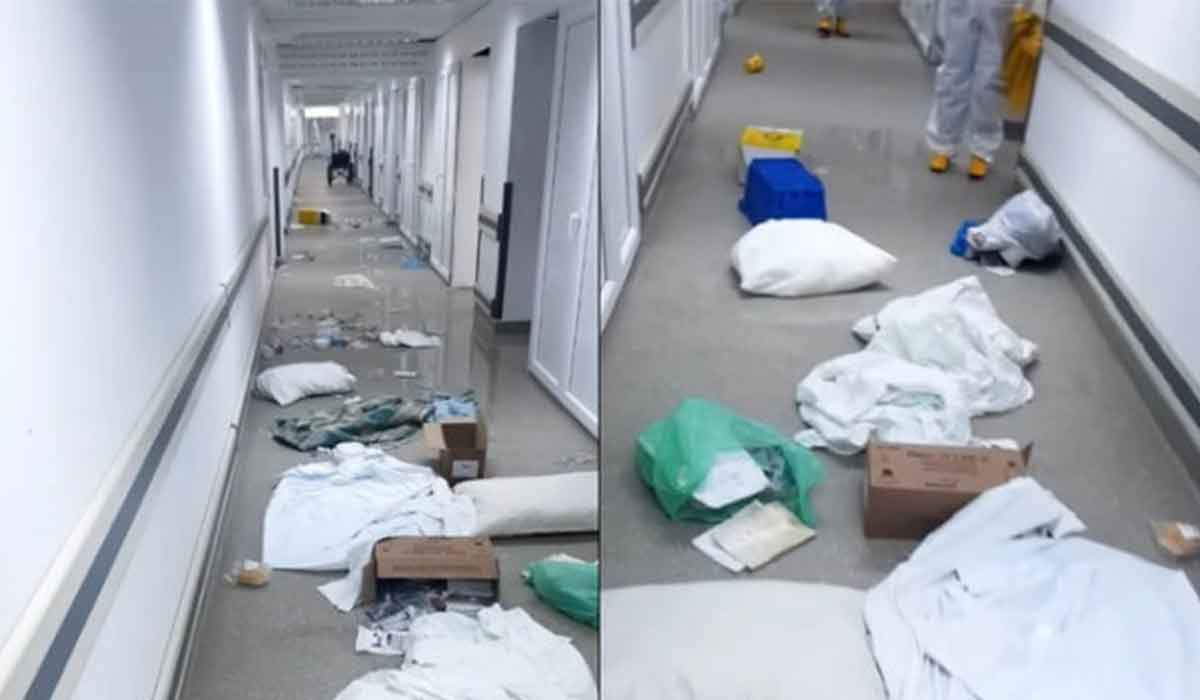 Un barbat internat cu Covid-19, a distrus paturile si a lasat apa sa curga in saloanele spitalului din Craiova